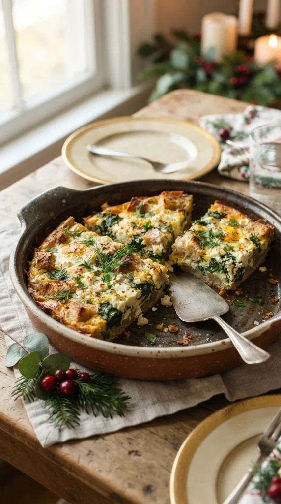 Spinach and Feta Breakfast Strata