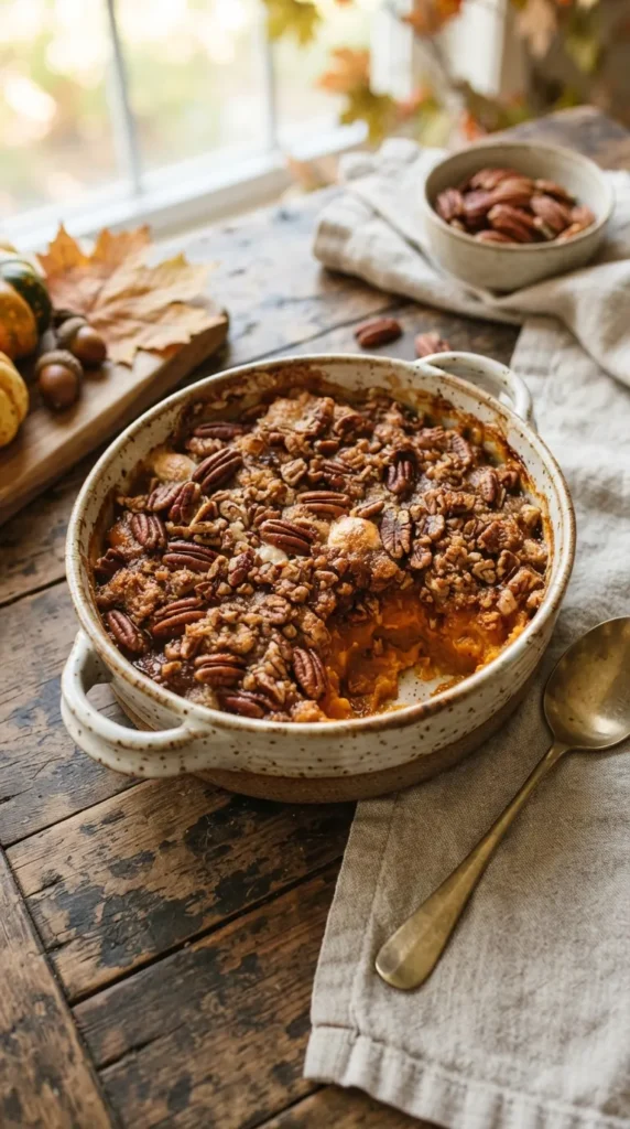 Sweet Potato Casserole With Pecan Topping