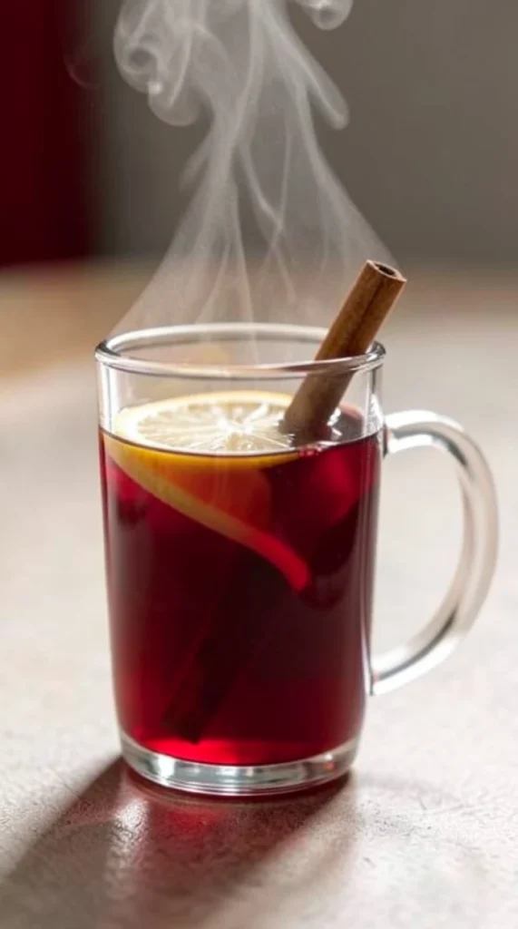 Spiced Cranberry Herbal Hot Toddy Mocktail
