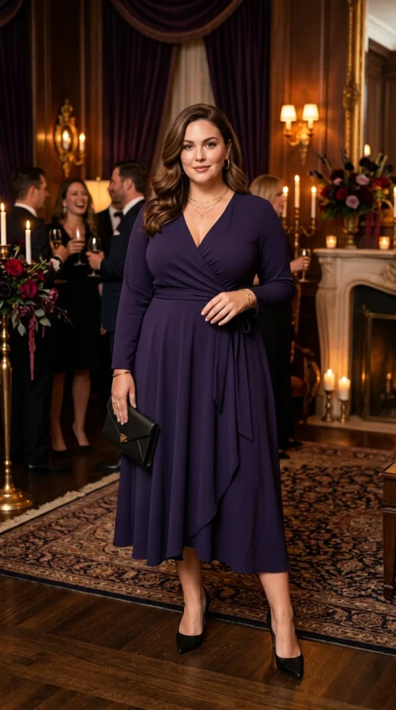 Deep Purple Wrap Dress