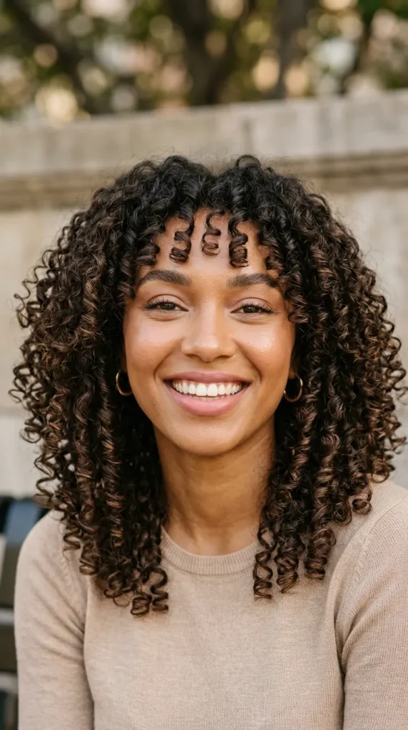 Face-Framing Layers on Curly Hair