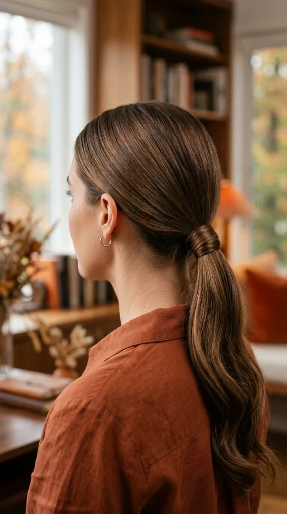 Low Ponytail with a Wrap