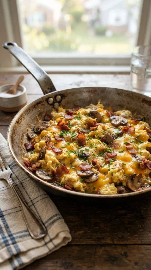 Bacon and Mushroom Breakfast Scramble