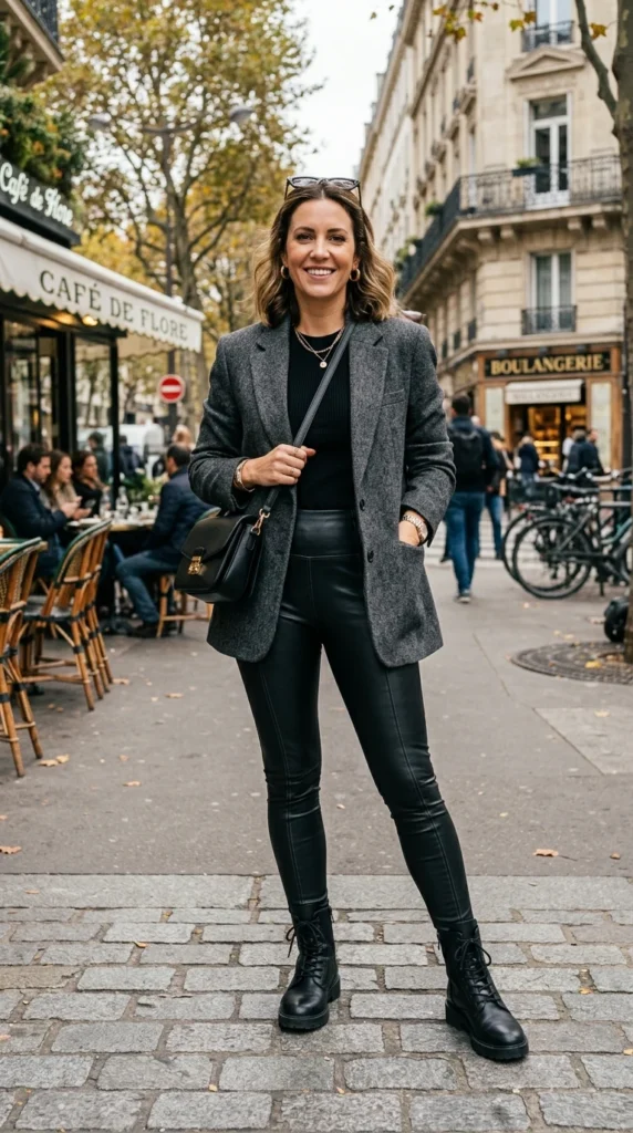 Blazer and Biker Leggings