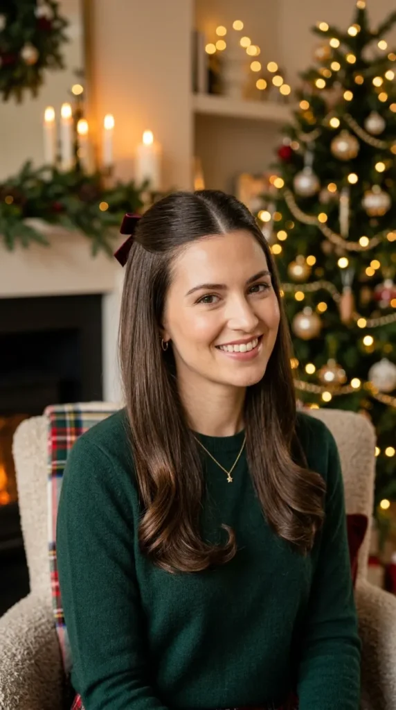 Bow Barrette on a Middle Part
