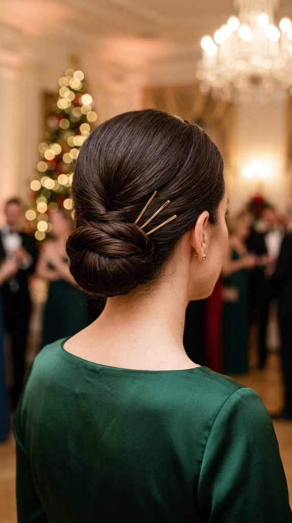 Chignon with Metallic Pins