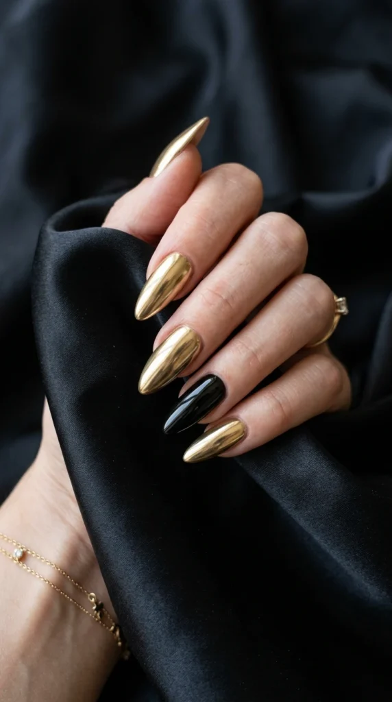Metallic Gold Statement Nails