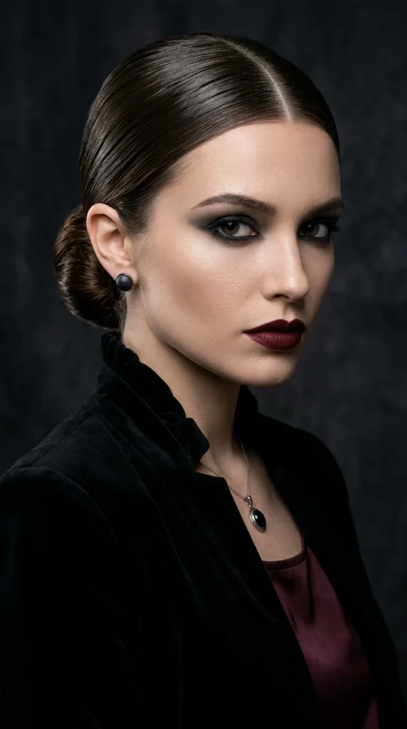 Slicked-Back Vampire Bun