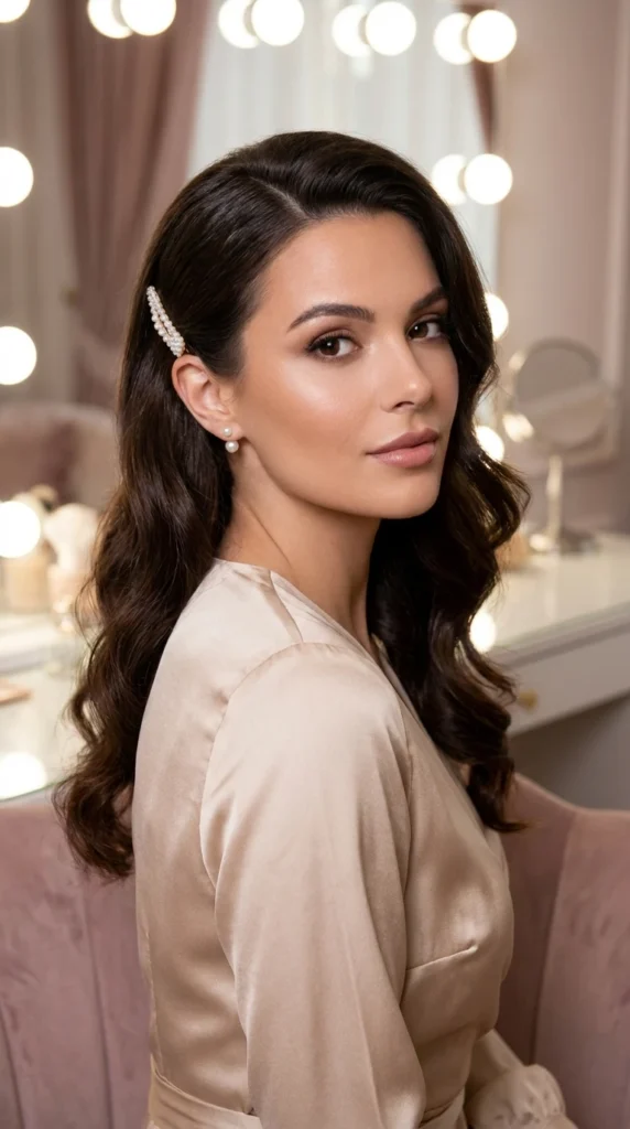 Waves with a Delicate Pearl Clip
