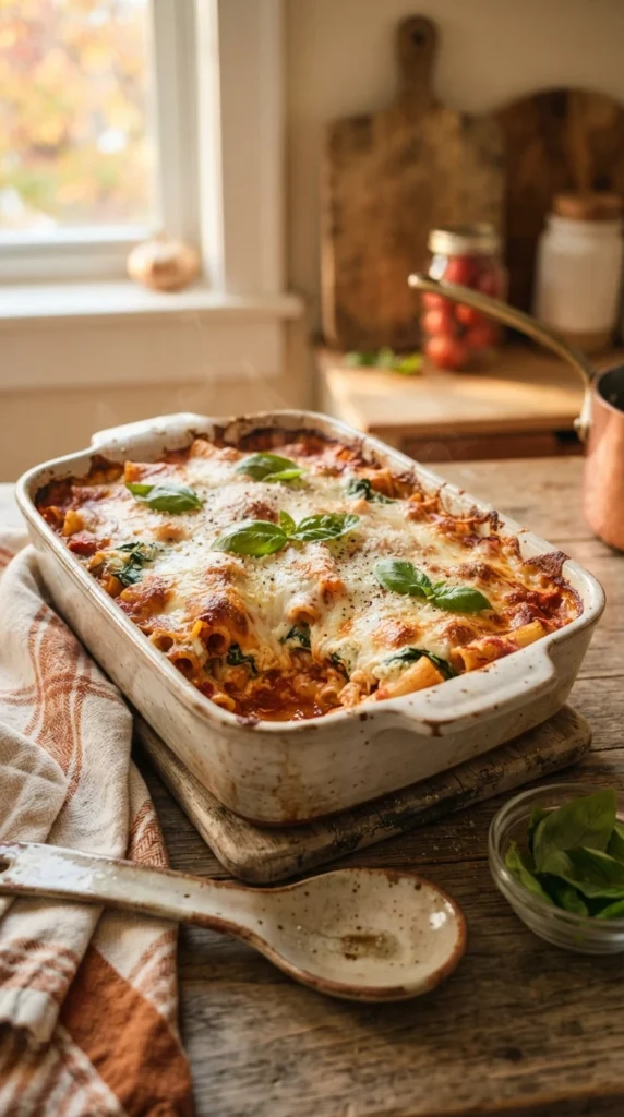Baked Ziti with Spinach
