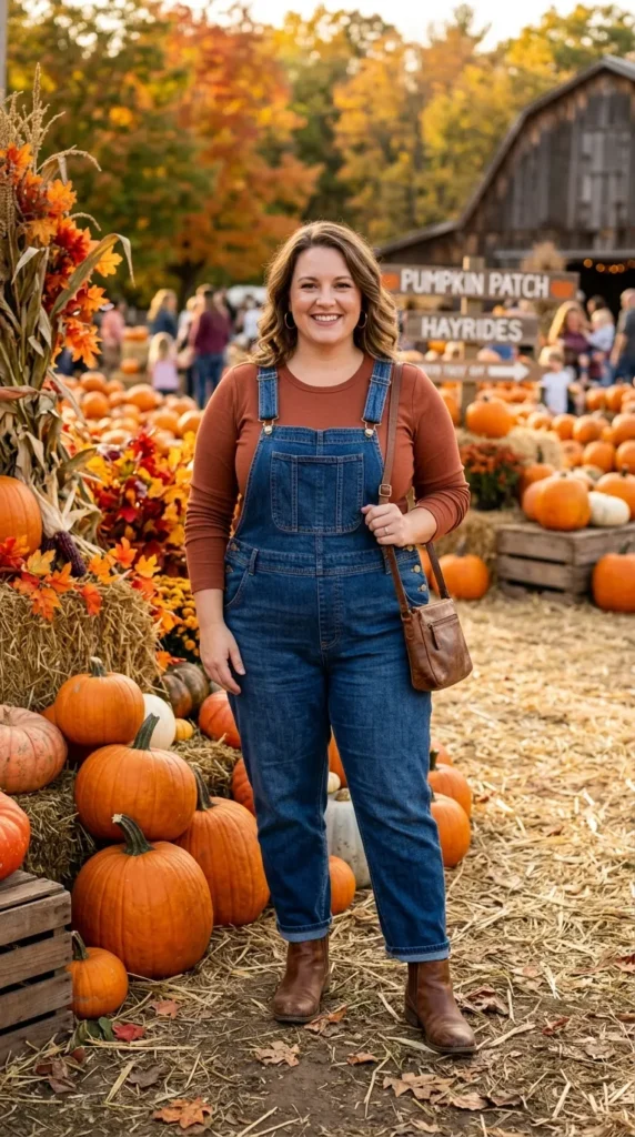 Overalls Over a Long-Sleeve Tee