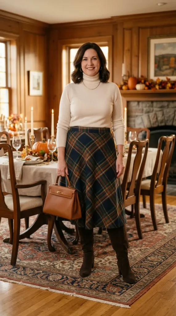 Plaid Skirt and Turtleneck
