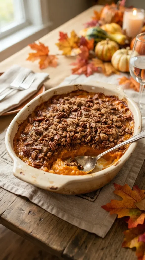 Sweet Potato Casserole with Pecan Crunch
