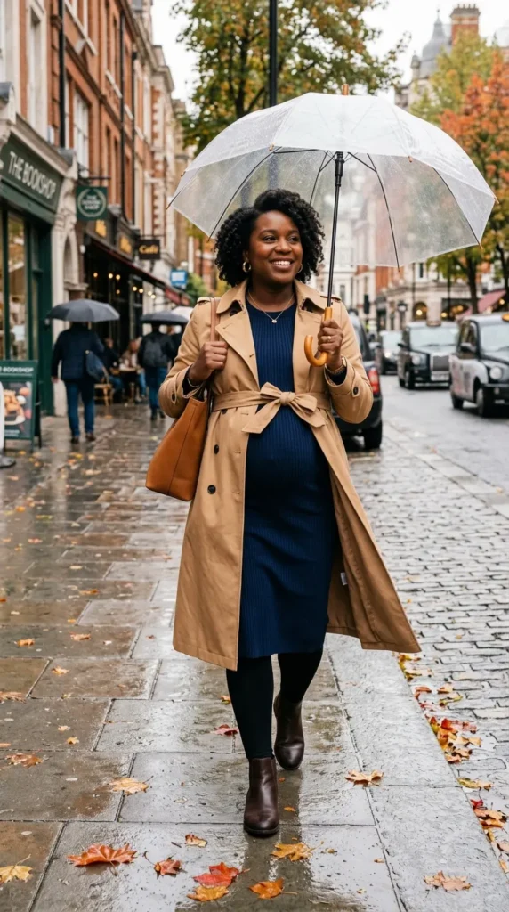 Trench Coat with Belly Tie Extension