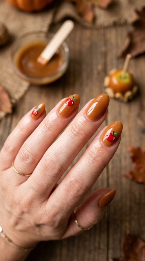 Caramel Apple Nails