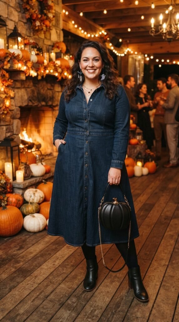 Denim Dress With Halloween Accessories