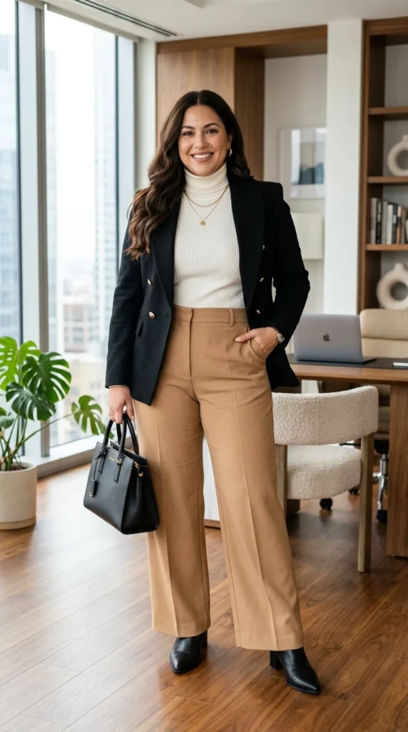Formula 1: Fitted Top + Wide-Leg Bottom + Structured Layer