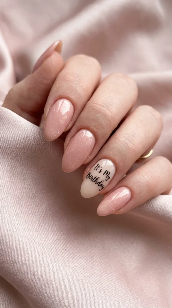 It's My Birthday" Script Nail