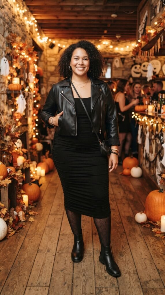 Ruched Midi Dress With a Cropped Jacket