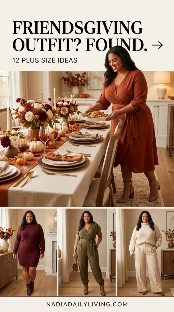 12 Plus Size Friendsgiving Hostess Outfits