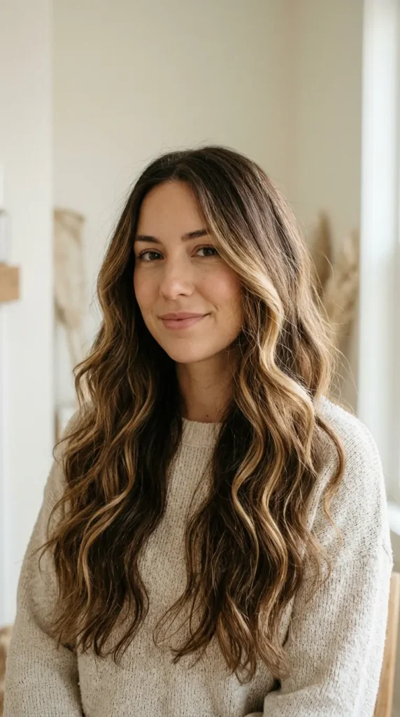 Soft Blonde Ribbons on Brown Hair