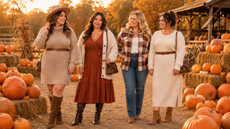 15 Cute Plus Size Pumpkin Patch Outfit Ideas for Fall