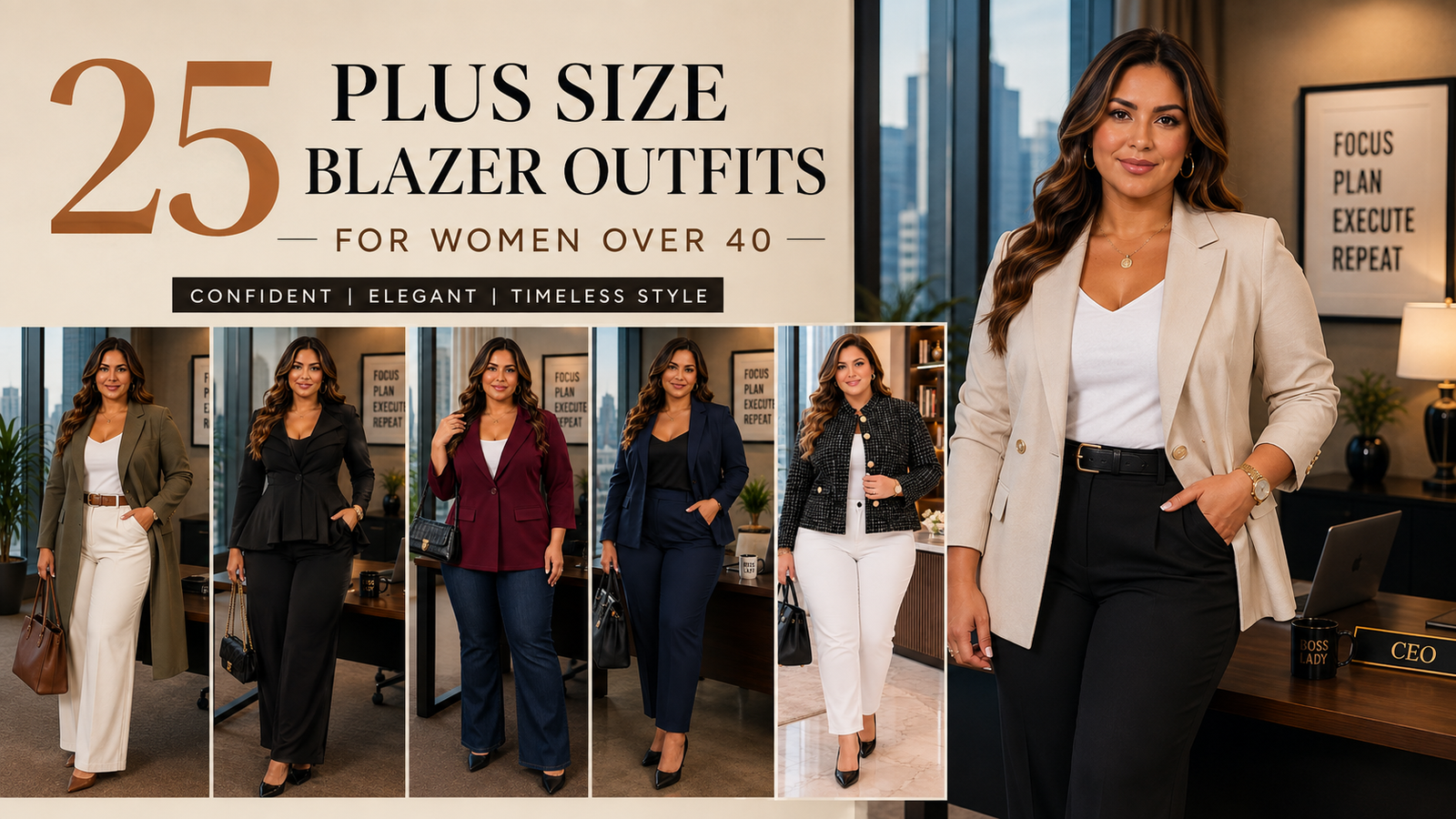 25 Plus Size Blazer Outfits for Women Over 40