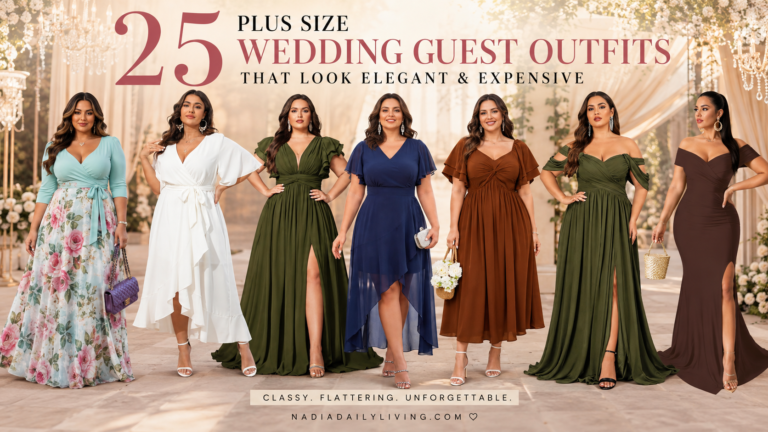 25 Plus Size Wedding Guest Outfits That Look Elegant & Expensive