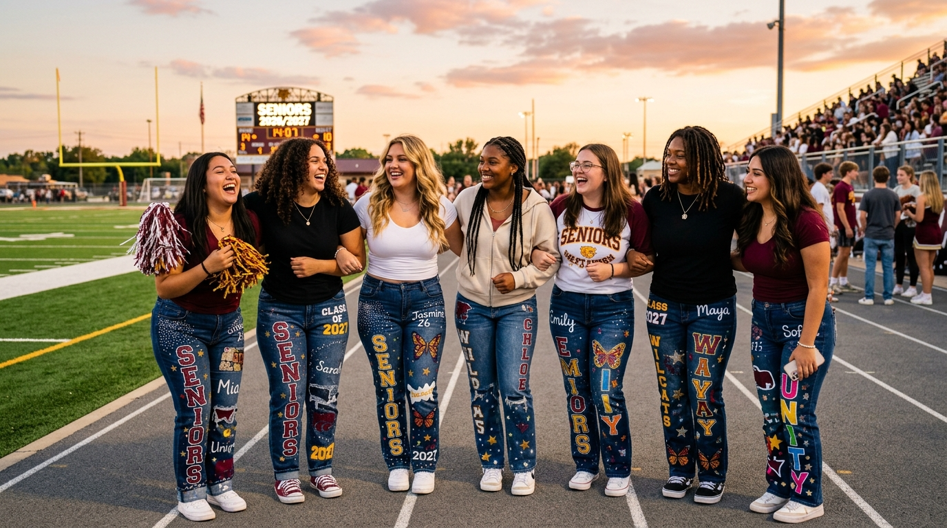 25 Senior Spirit Jeans & Pants Ideas That Slay for Class of 2026 & 2027