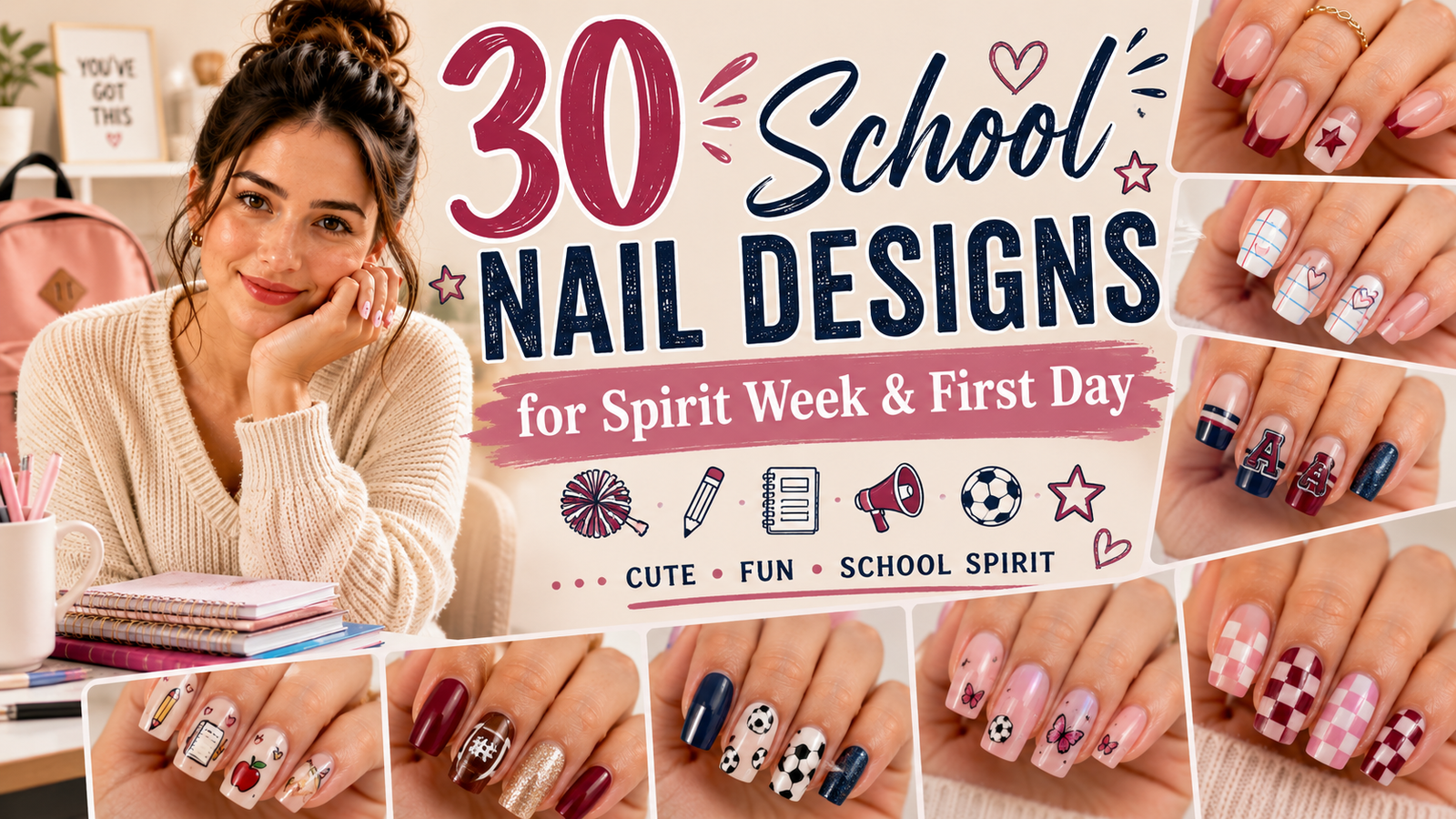 30 School Nail Designs for Spirit Week & First Day