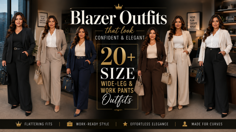 20 Plus Size Wide-Leg & Work Pants Outfits