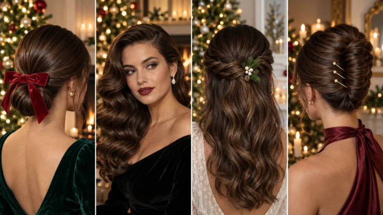 20 Christmas Hairstyles for Holiday Parties and Family Photos