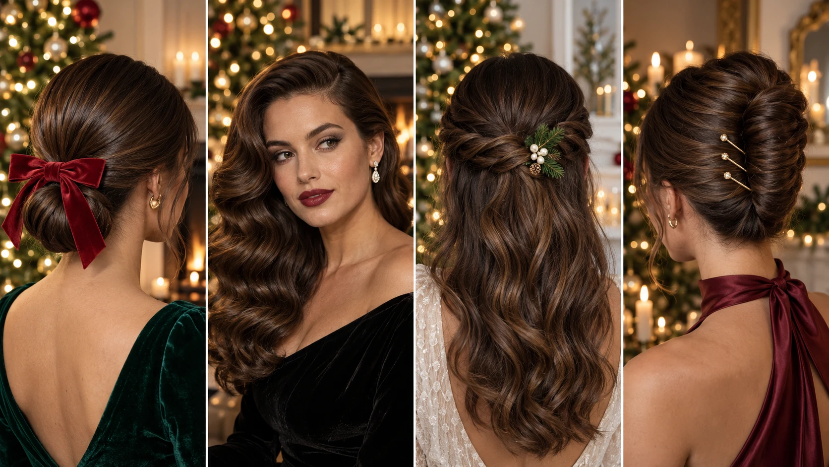 20 Christmas Hairstyles for Holiday Parties and Family Photos