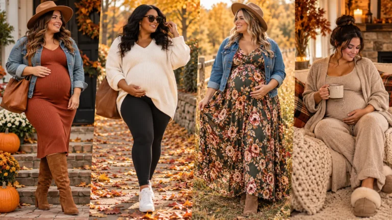 20 Fall Maternity Outfit Ideas for Plus Size Moms-to-Be