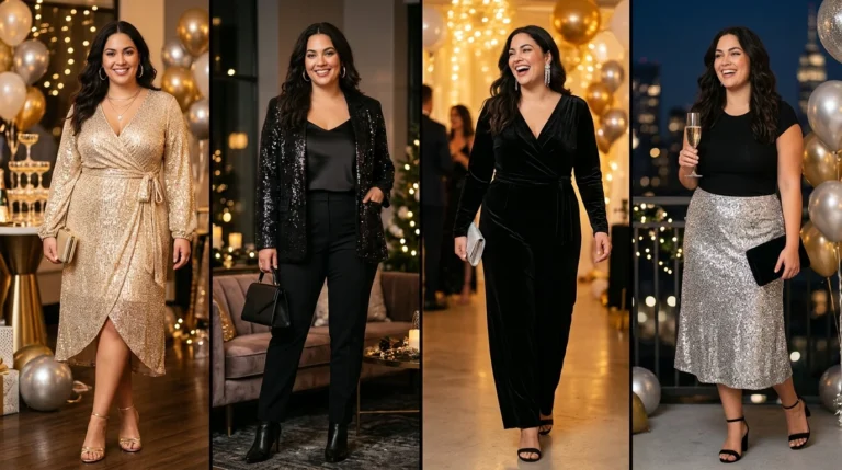 Plus Size New Year's Eve Outfit Ideas (Sparkly & Comfortable)