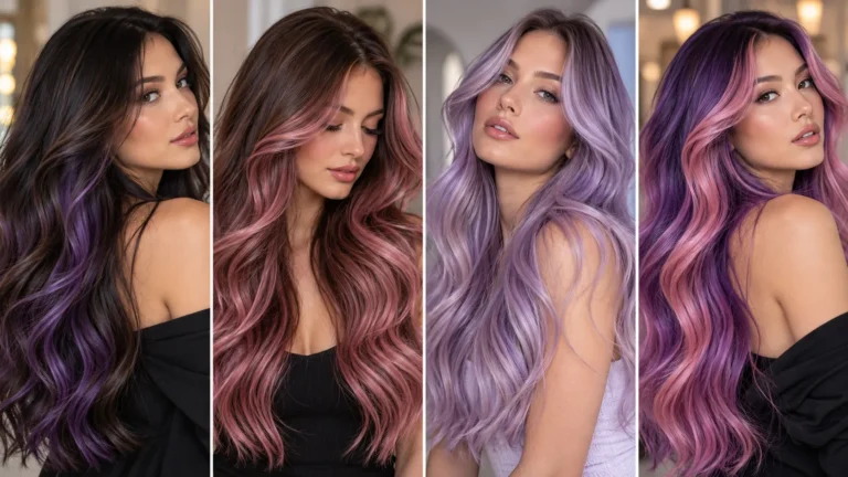 Purple and Pink Balayage: The Boldest Long Hair Color Trend