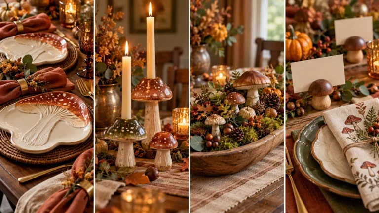 20 Cute Mushroom & Harvest Decor Ideas for Thanksgiving