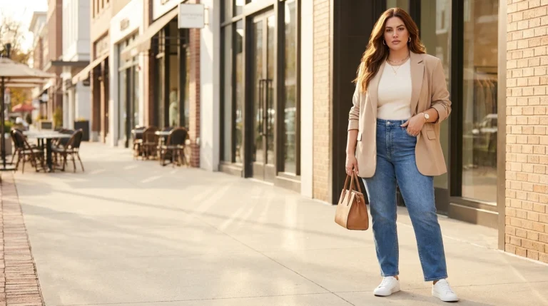 Plus Size Casual Blazer Outfits: Jeans, Sneakers & Everyday Style