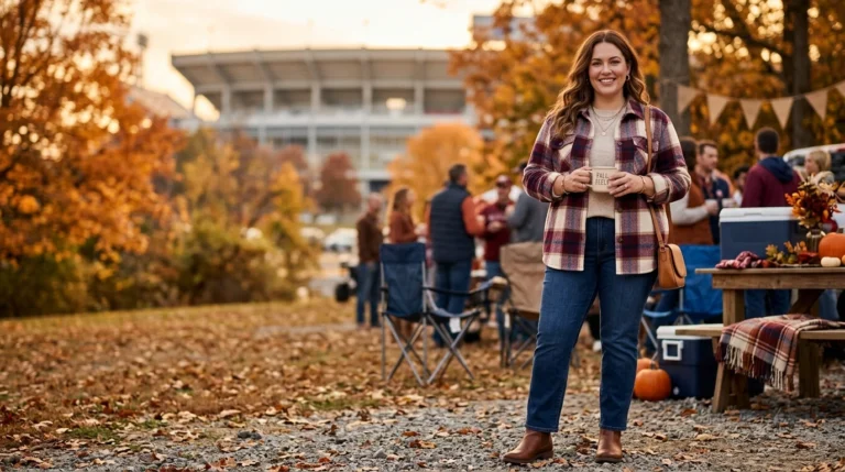 What to Wear to a Fall Football Game (Plus Size Tailgate Guide)