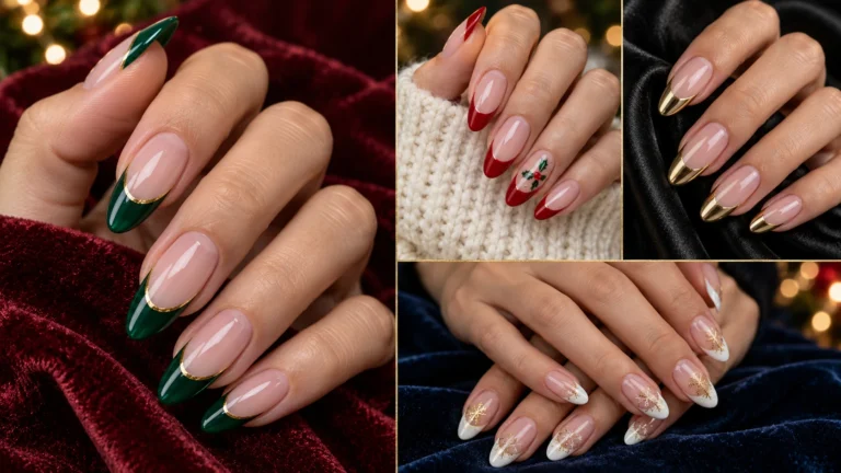 20 Christmas French Tip Nail Ideas