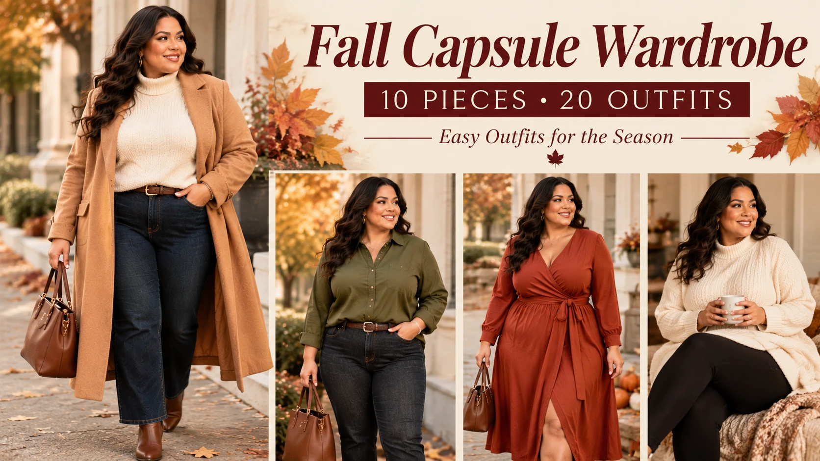 Fall Capsule Wardrobe: 10 Pieces, 20 Outfits (Plus Size)